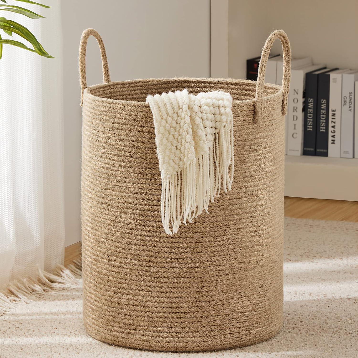 Baby Nursery Laundry Basket - Cesto de lavandería de cuerda, cesto