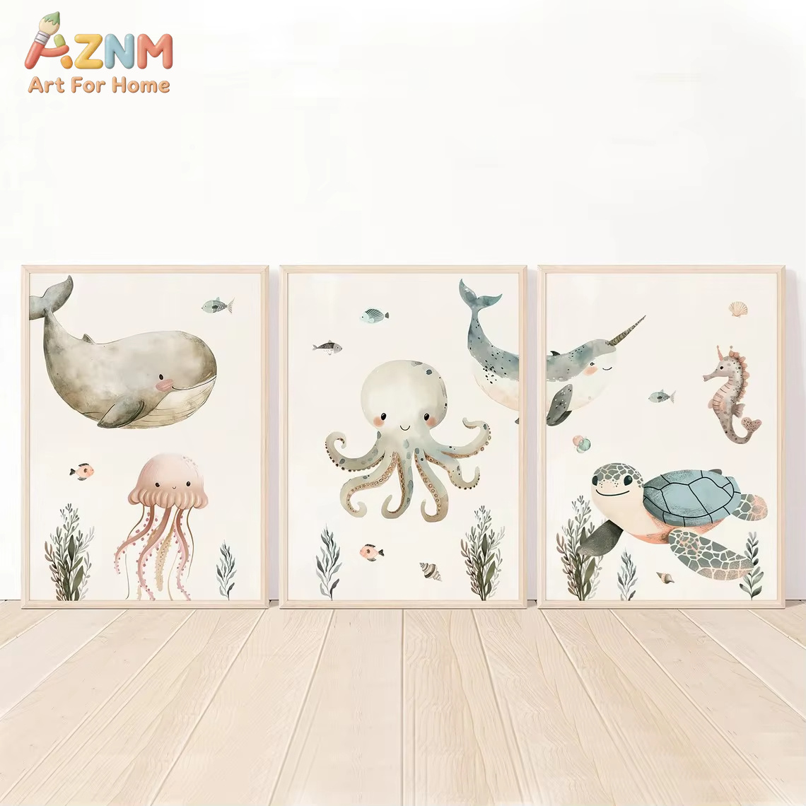 Baby Nursery Animal Prints - AZNM - Lienzo Decorativo con Diseño