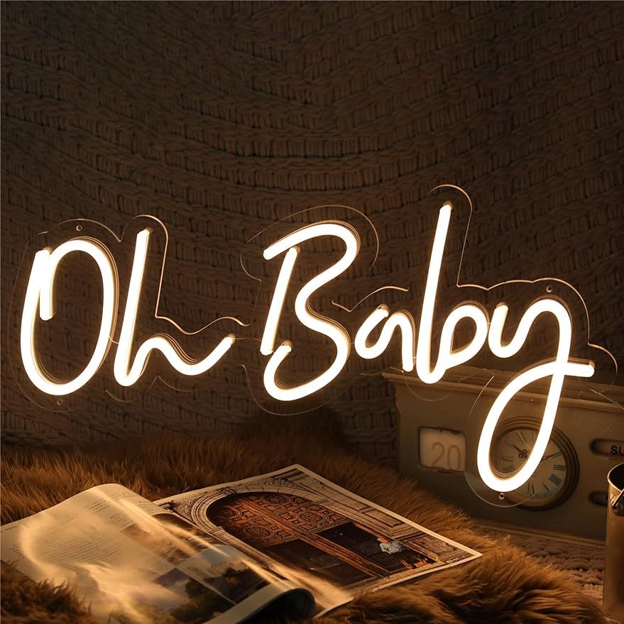 Baby Nursery Wall Lights - Letrero Luminoso LED 'Oh Baby', Luz