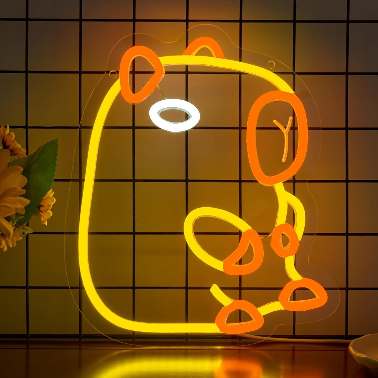 Baby Nursery Wall Lights - Letrero Luminoso de Capibara, Luces LED