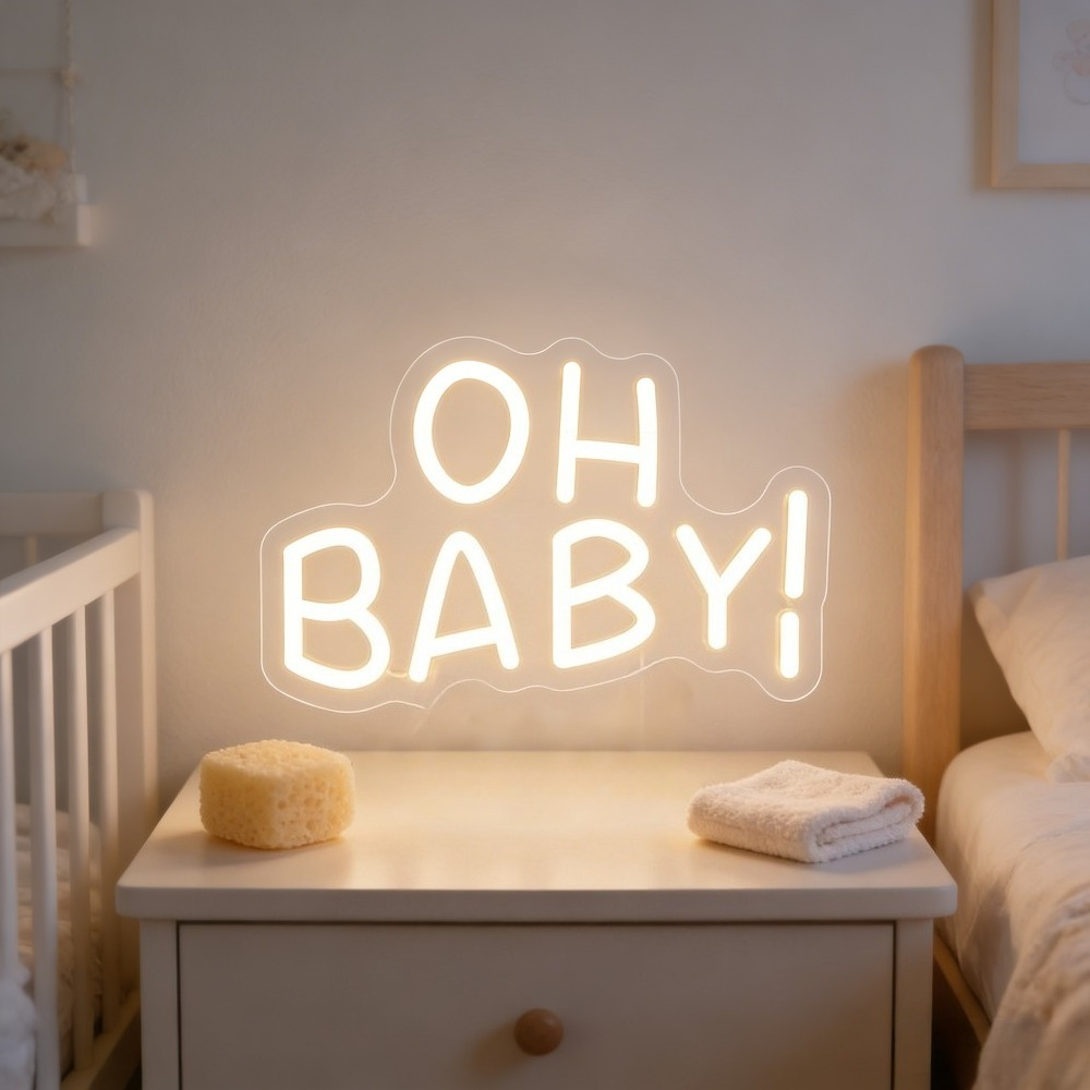 Baby Nursery Wall Lights - Letrero Luminoso LED OH BABY para