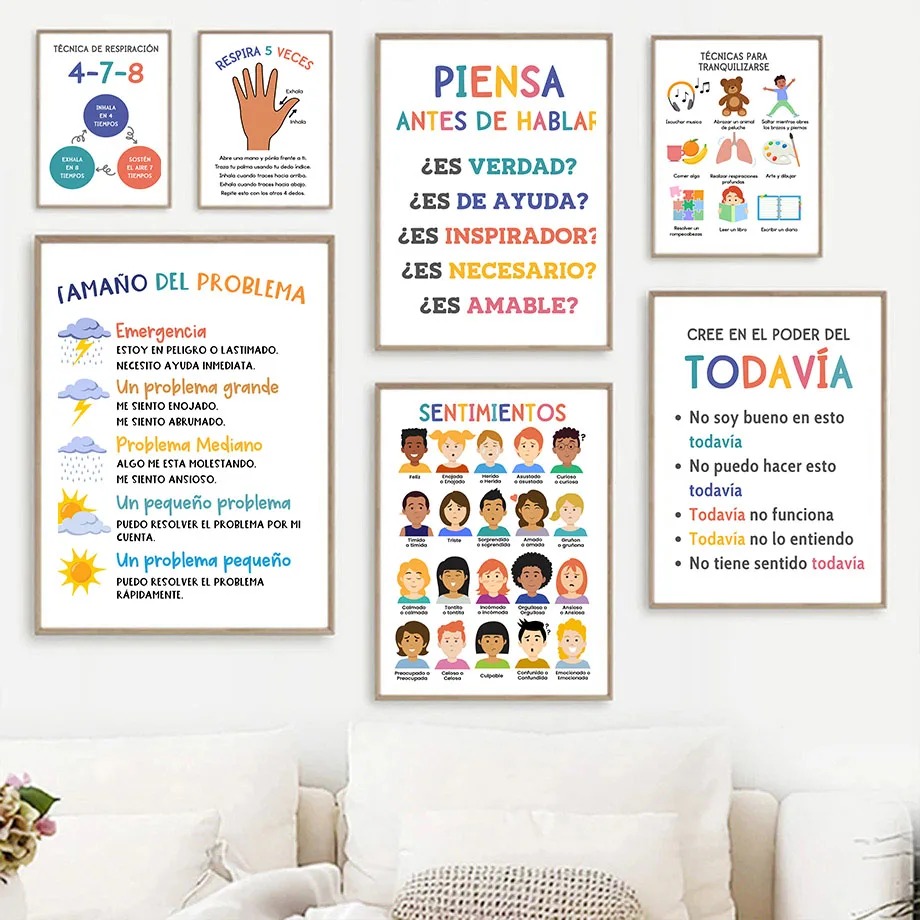 Baby Nursery In Spanish - Póster educativo para niños en español,