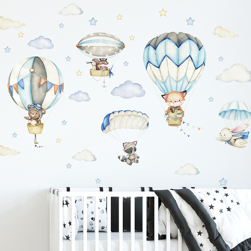 Baby Nursery Animal Prints - Pegatinas de pared con globos de