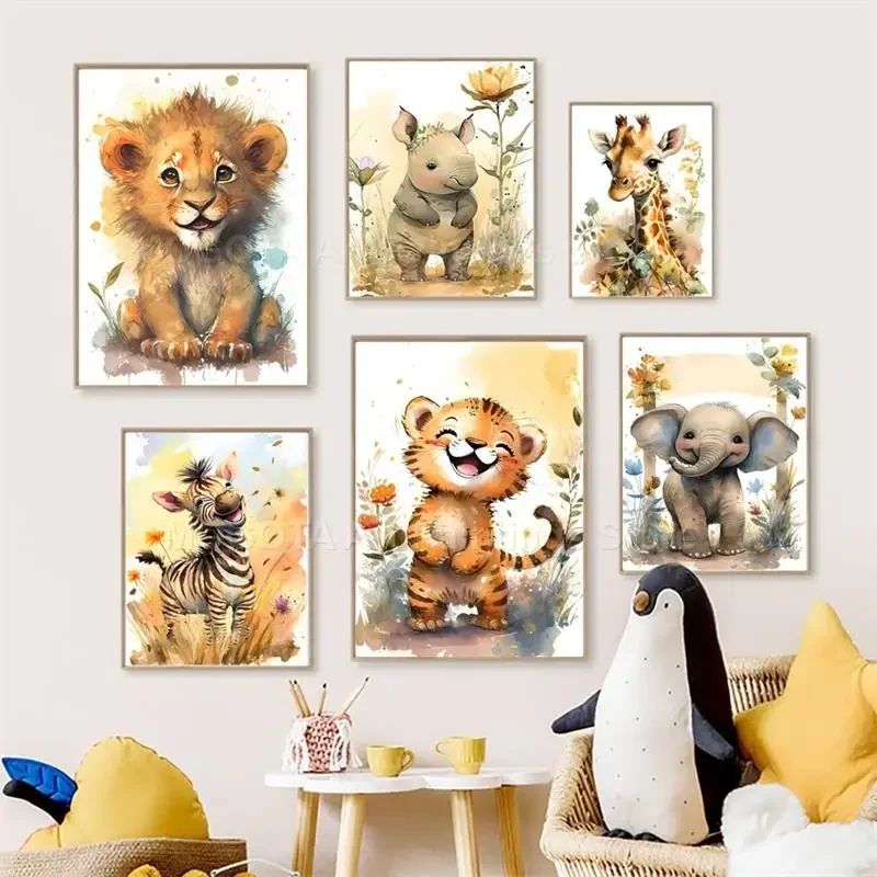Baby Nursery Animal Prints - Cuadro de Lienzo con Diseño de
