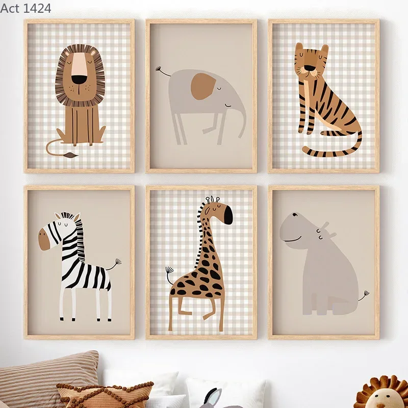 Baby Nursery Animal Prints - Lienzo Decorativo con Diseño de Animales