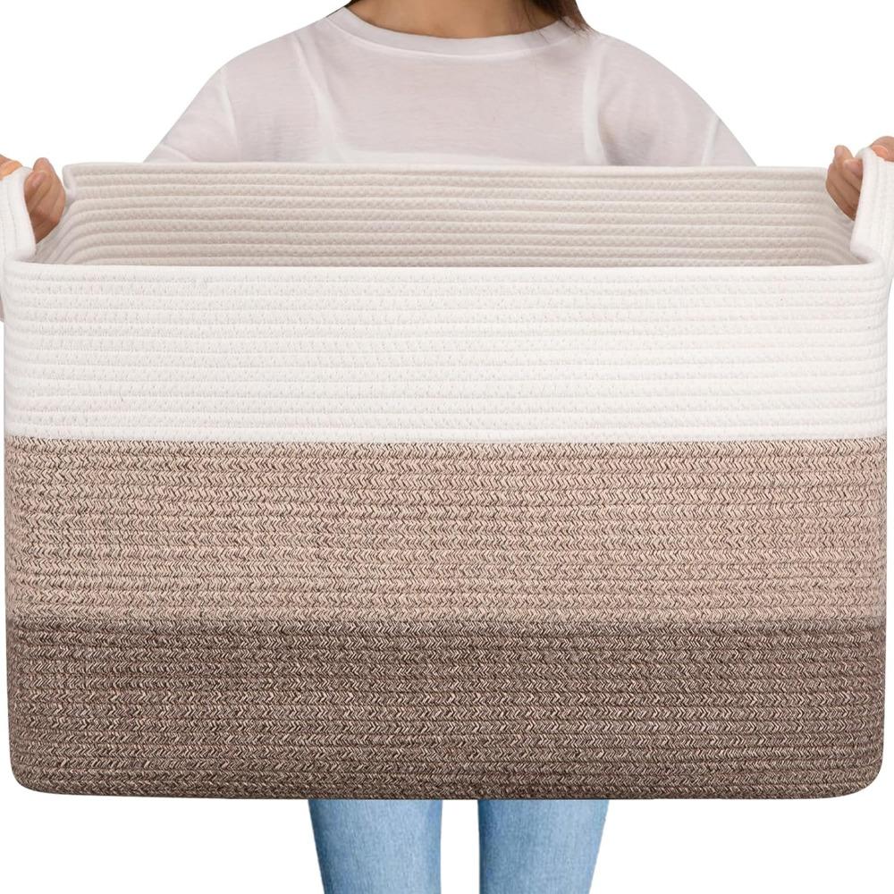 Baby Nursery Laundry Basket - Cesta de Almacenamiento Tejida Extra Grande
