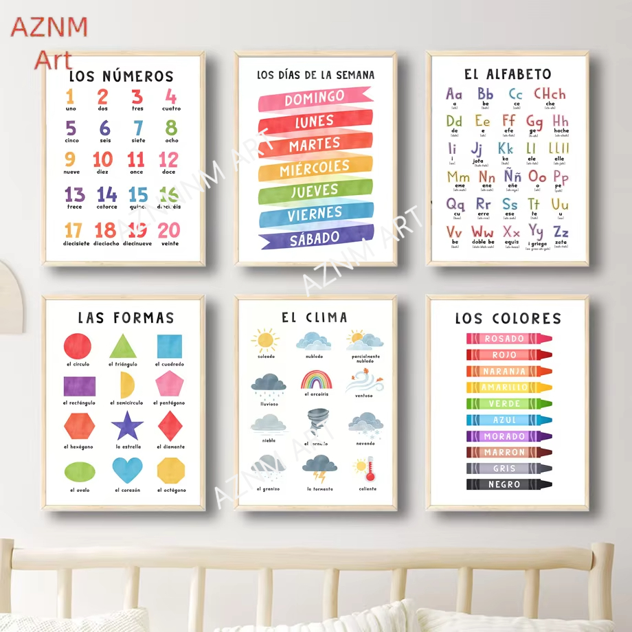 Baby Nursery In Spanish - 1 unidad de alfabeto español educativo,