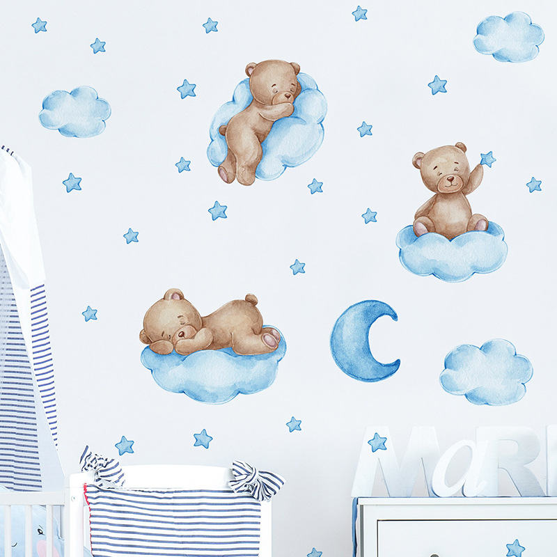 Baby Nursery Wallpaper Girl - Pegatinas de pared de Luna y