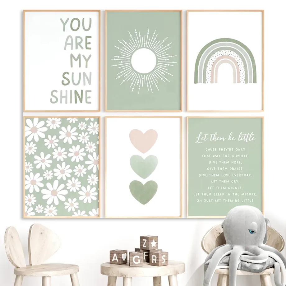 Baby Nursery Wall Lights - Póster de lienzo sin marco con