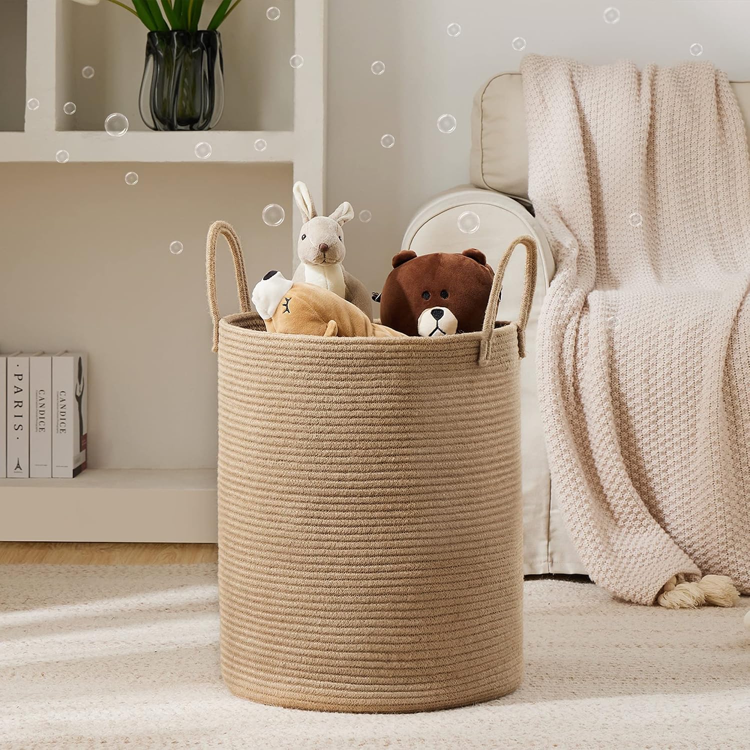 Cesto de lavandería de cuerda, - Baby Nursery Laundry Basket reseña y precio