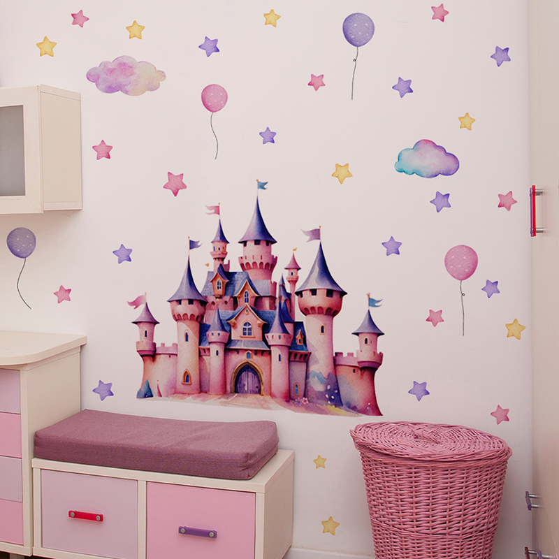 Castillo de dibujos animados,  - Baby Nursery Wallpaper Girl reseña y precio