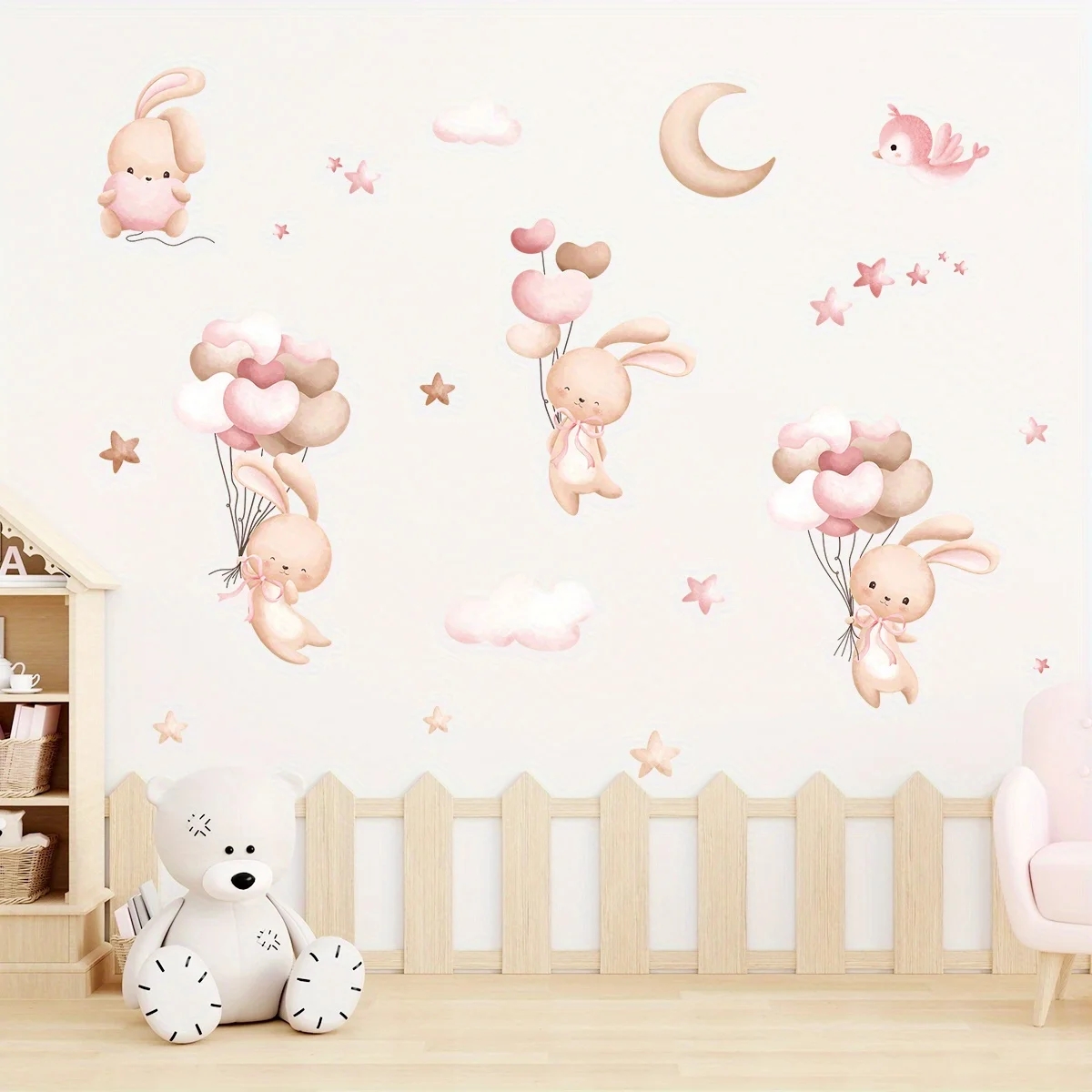 Pegatinas de pared con globos  - Baby Nursery Wallpaper Girl reseña y precio