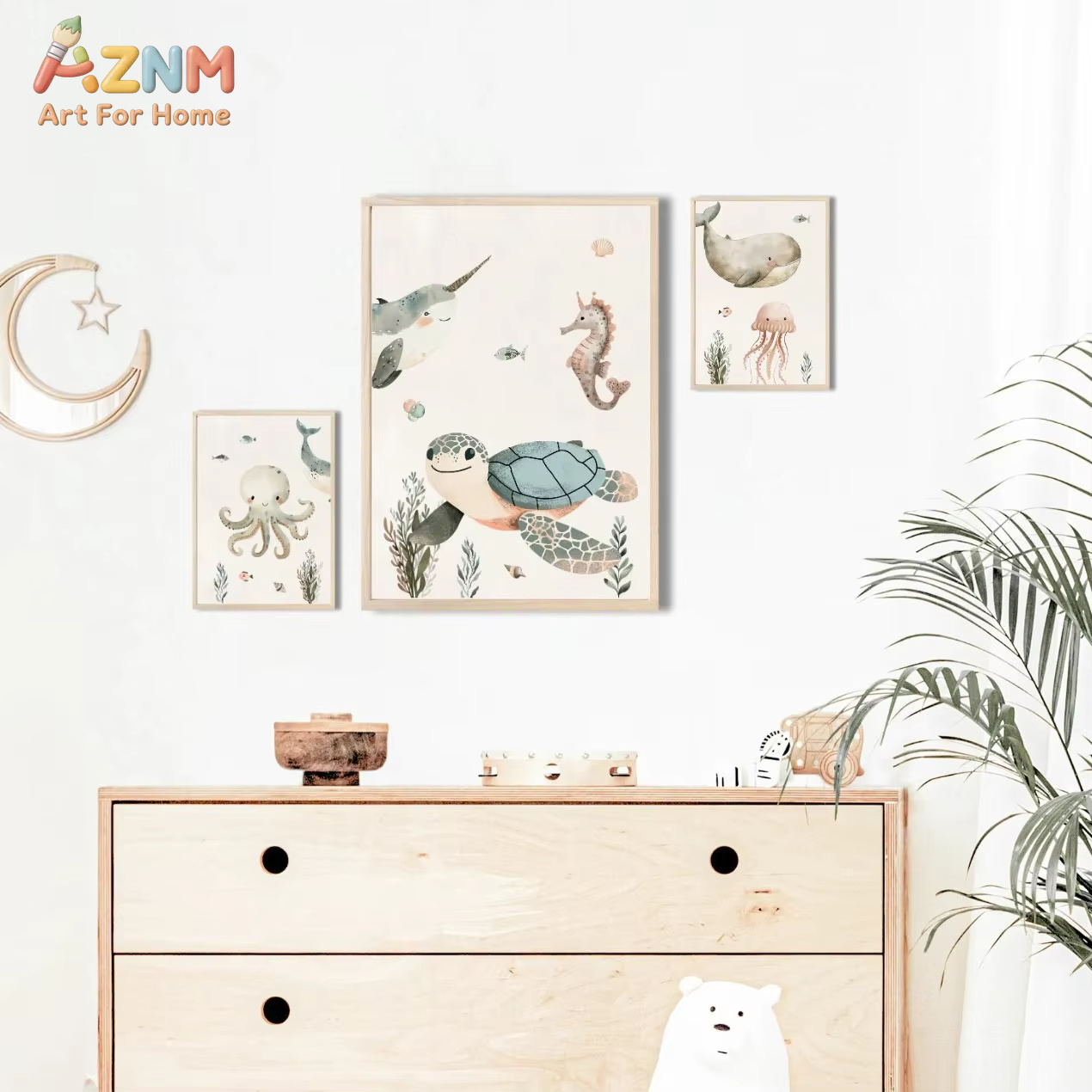 AZNM - Lienzo Decorativo con D - Baby Nursery Animal Prints reseña y precio