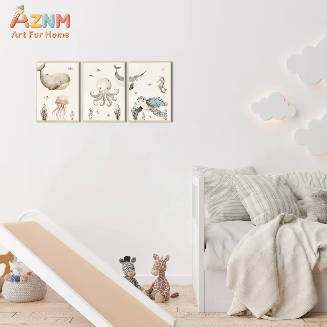 AZNM - Lienzo Decorativo con D - Baby Nursery Animal Prints reseña y precio