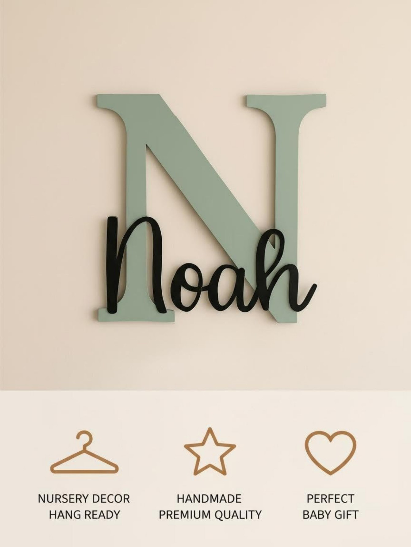 Letrero de Madera con Nombre P - Baby Nursery Name Sign reseña y precio