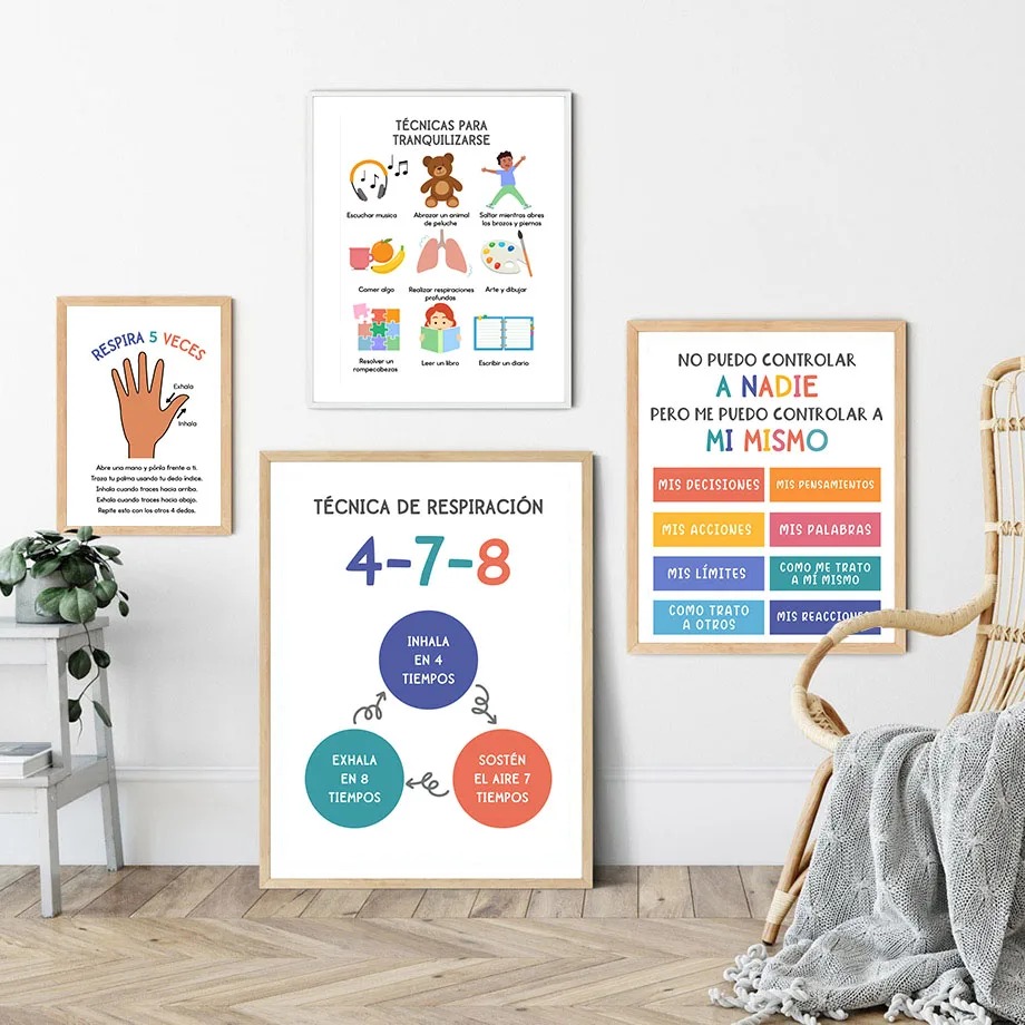 Póster educativo para niños en - Baby Nursery In Spanish reseña y precio