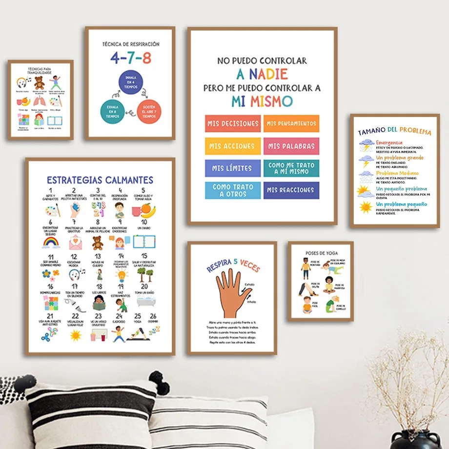 Póster educativo para niños en - Baby Nursery In Spanish reseña y precio
