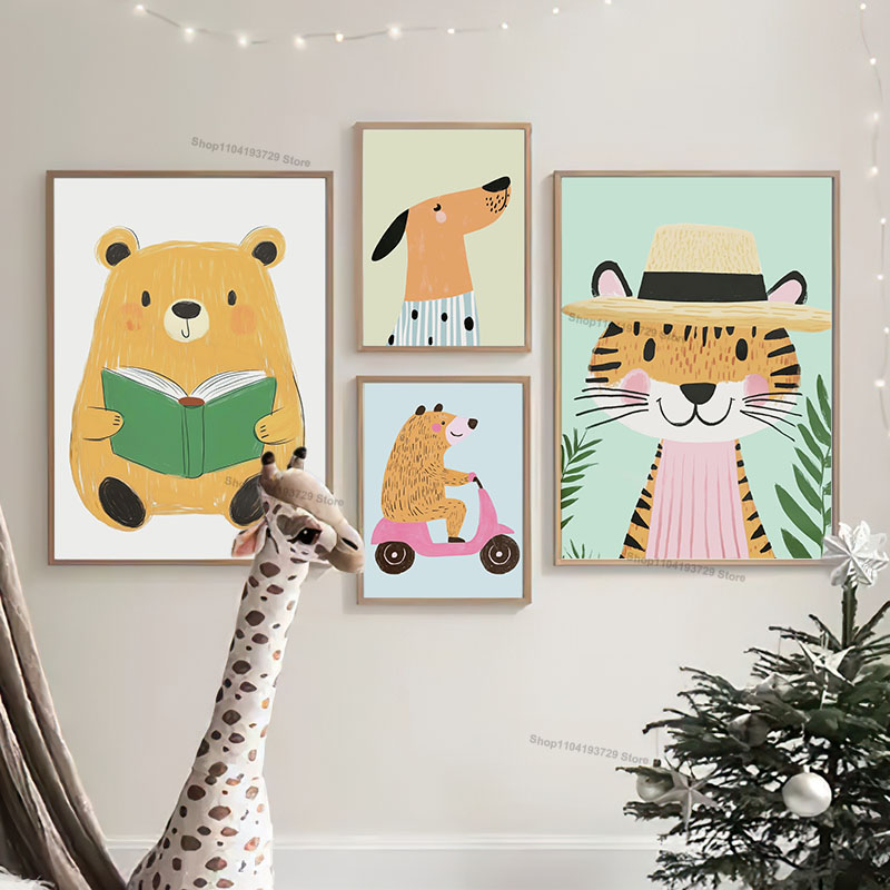 Póster de dibujos animados de  - Baby Nursery Animal Prints reseña y precio