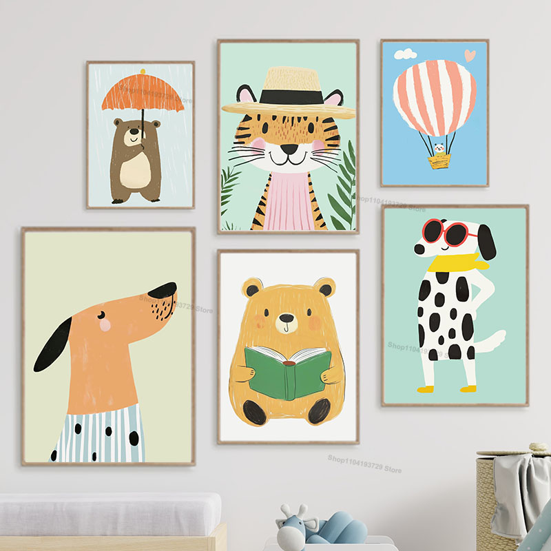 Póster de dibujos animados de  - Baby Nursery Animal Prints reseña y precio