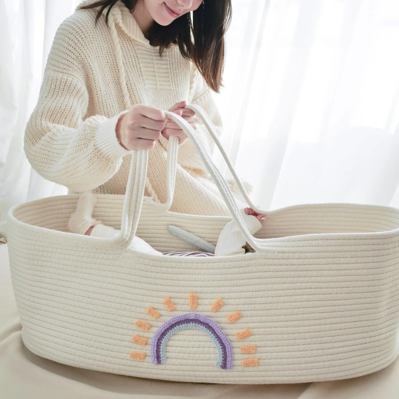 Cesta de transporte portátil p - Baby Nursery Basket reseña y precio