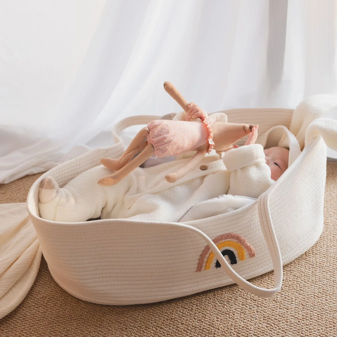 Cesta de transporte portátil p - Baby Nursery Basket reseña y precio