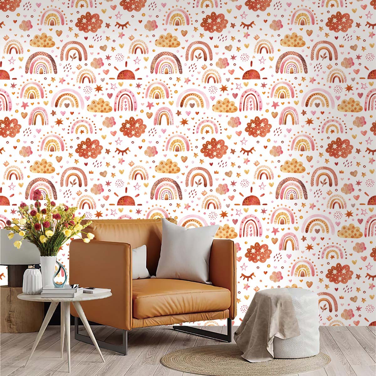 Papel tapiz de arcoíris para p - Baby Nursery Wallpaper Girl reseña y precio