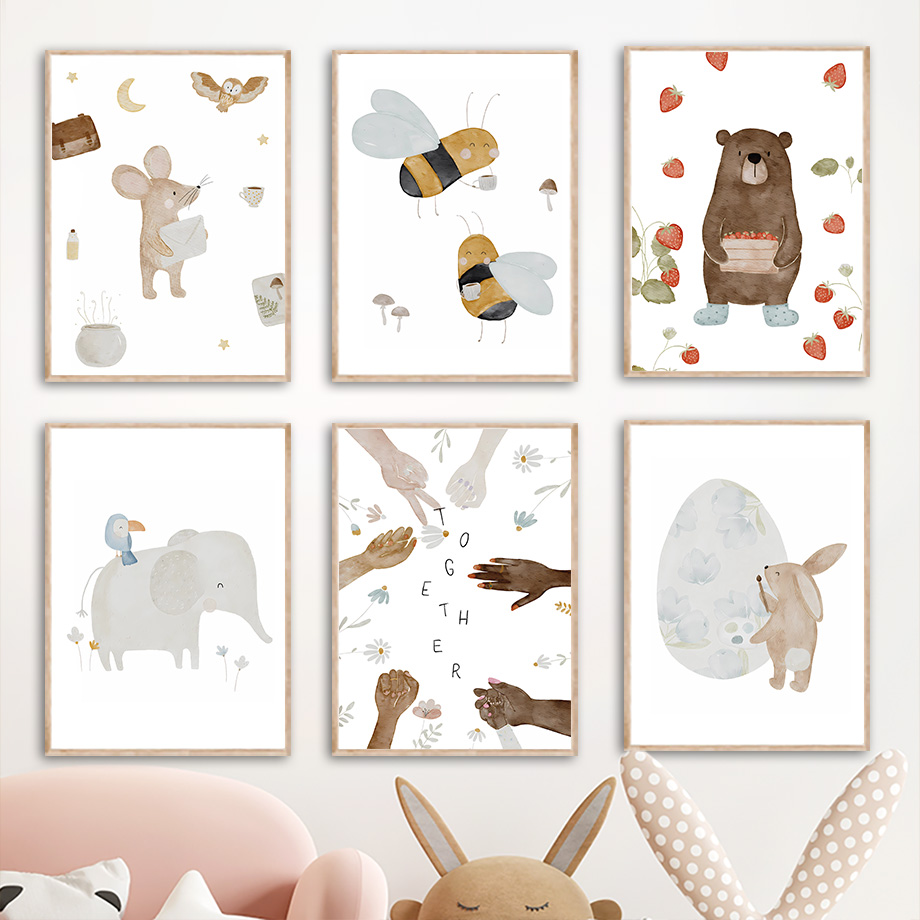 Pósteres y cuadros de animales - Baby Nursery Animal Prints reseña y precio