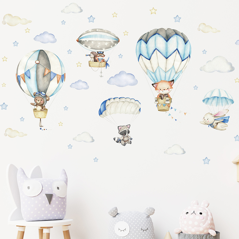 Pegatinas de pared con globos  - Baby Nursery Animal Prints reseña y precio