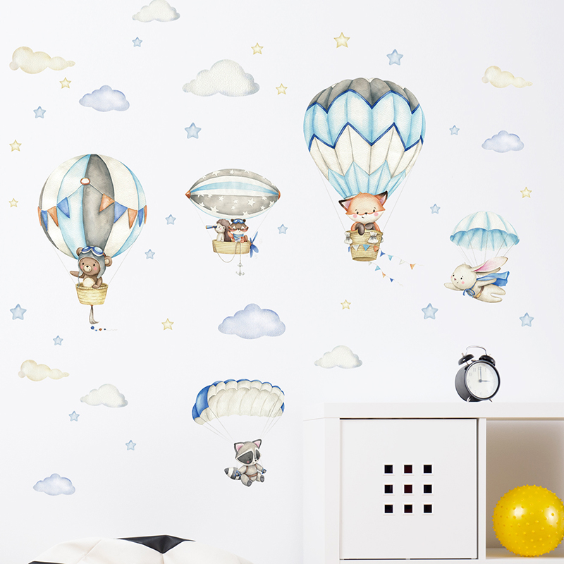 Pegatinas de pared con globos  - Baby Nursery Animal Prints reseña y precio