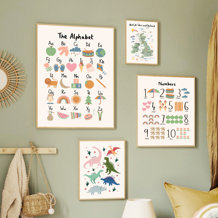 Mapa del mundo animal, alfabet - Baby Nursery Animal Prints reseña y precio