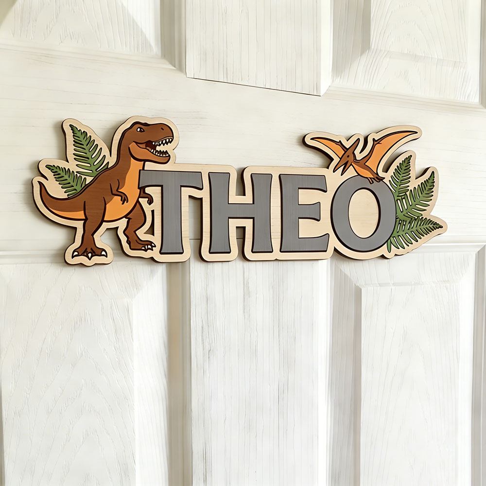 Letrero con nombre de dinosaur - Baby Nursery Name Sign reseña y precio