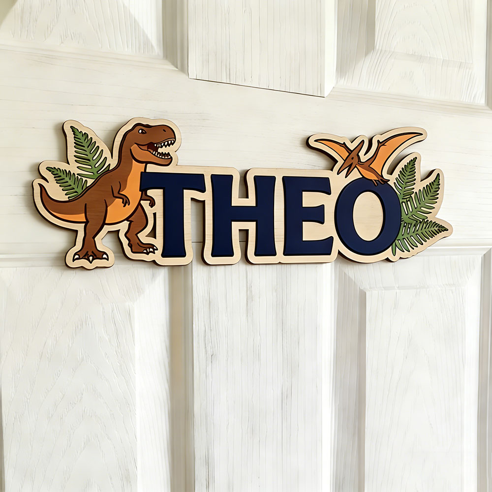 Letrero con nombre de dinosaur - Baby Nursery Name Sign reseña y precio