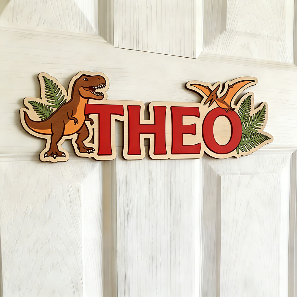 Letrero con nombre de dinosaur - Baby Nursery Name Sign reseña y precio