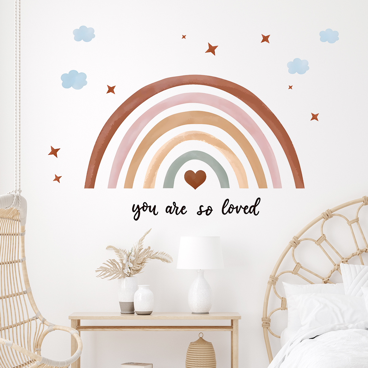 Adhesivo de pared de arcoíris  - Baby Nursery Wallpaper Girl reseña y precio