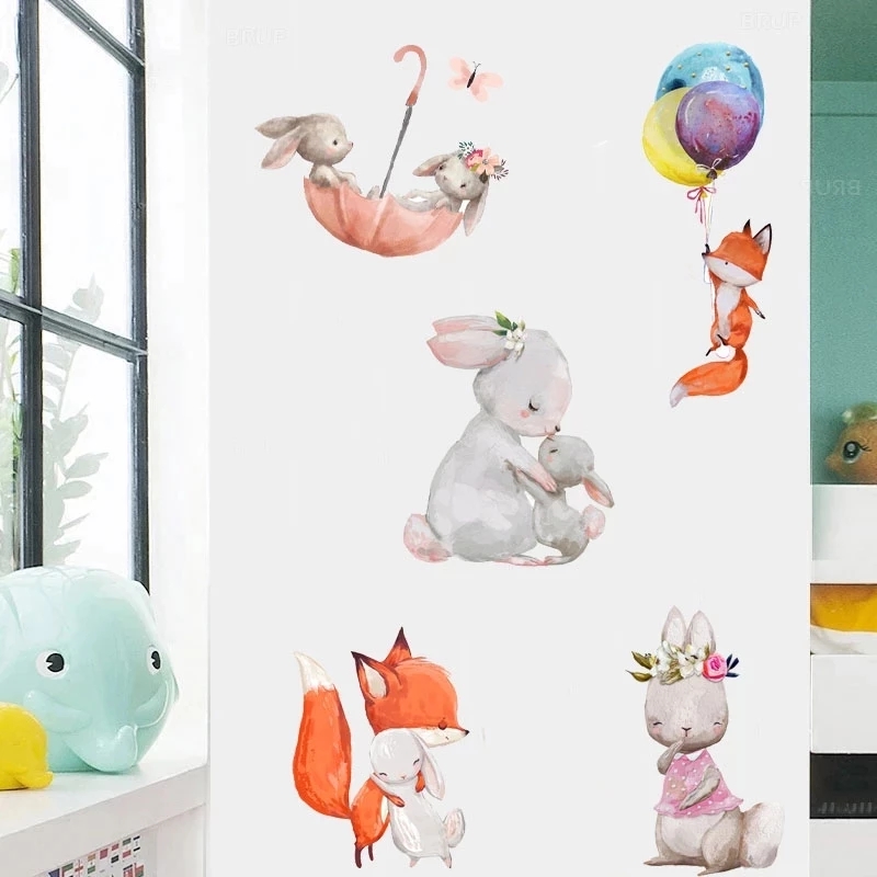 Pegatinas de pared de conejito - Baby Nursery Wallpaper Girl reseña y precio