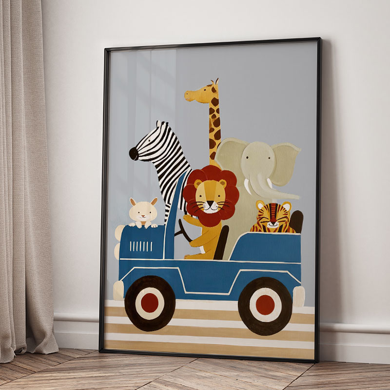 Divertidos Cuadros de Dibujos  - Baby Nursery Animal Prints reseña y precio