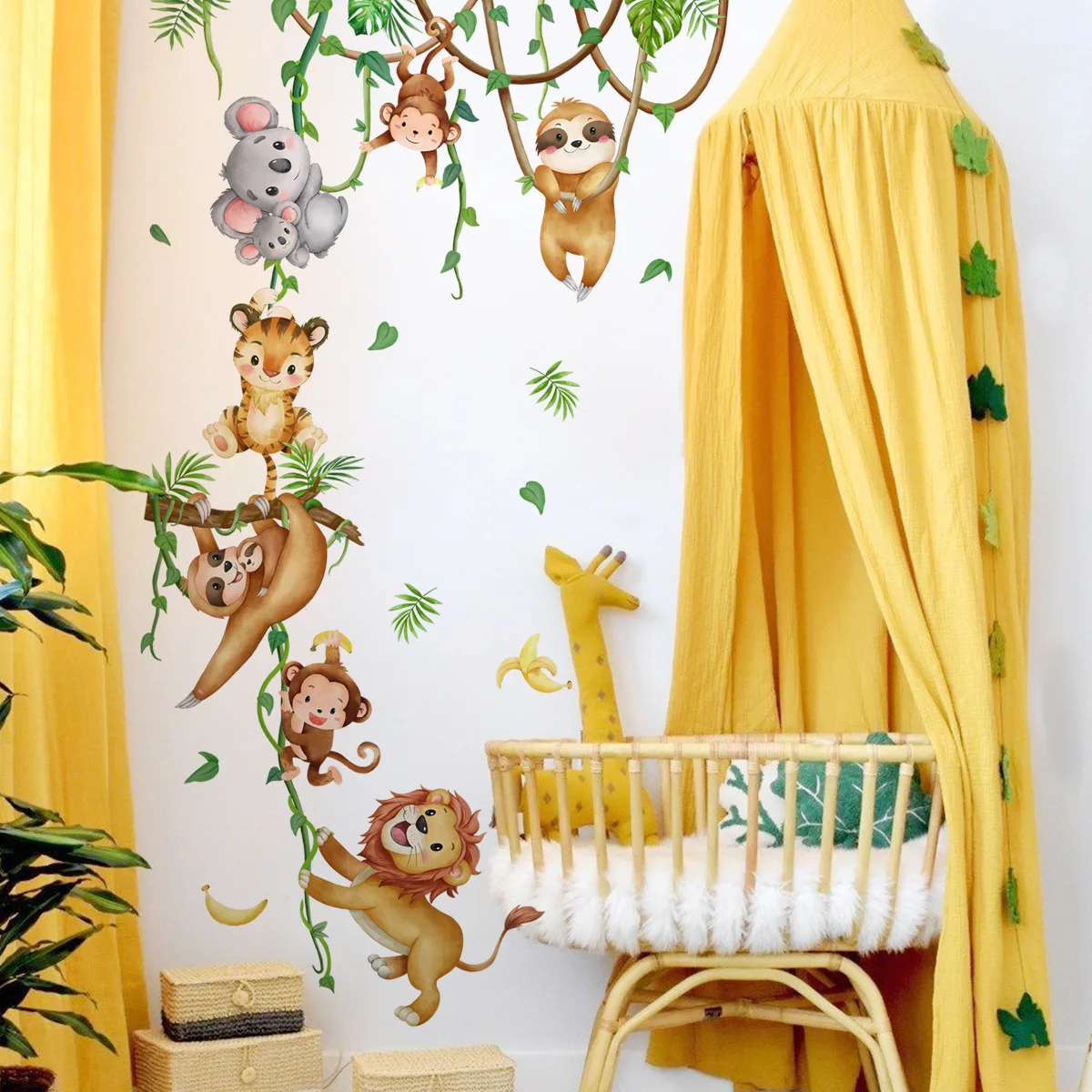 Animal del bosque León perezos - Baby Nursery Wallpaper Girl reseña y precio