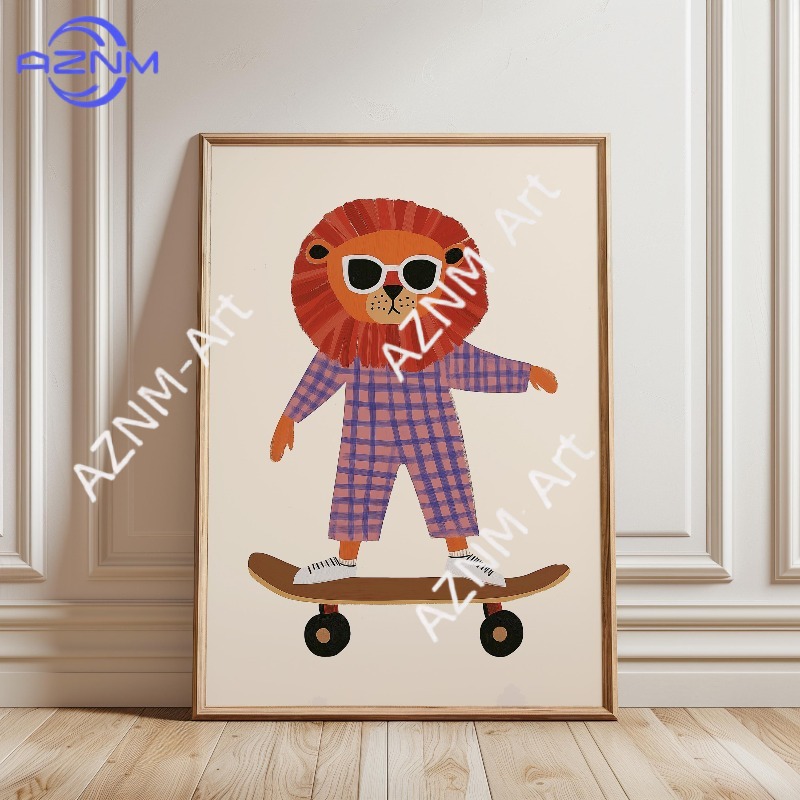 Póster Divertido de Animales P - Baby Nursery Animal Prints reseña y precio