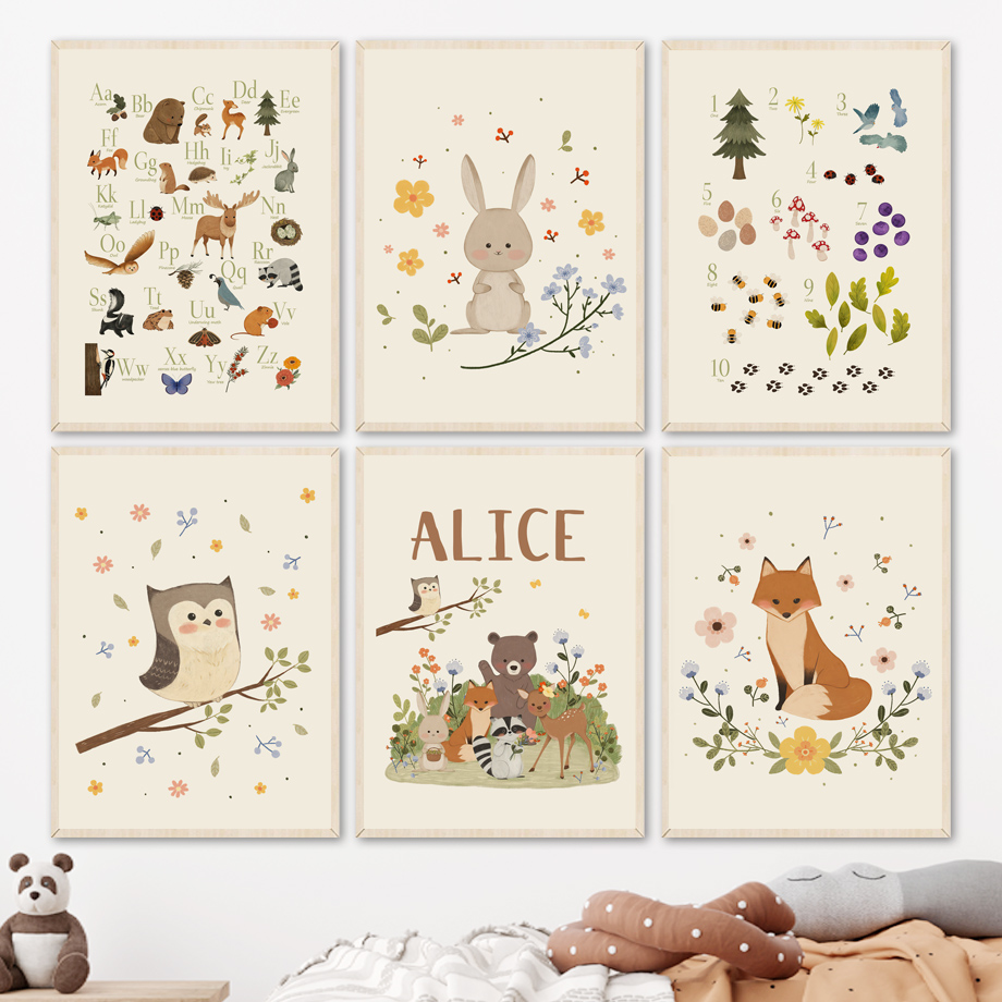 1 pieza de arte de pared sin m - Baby Nursery Animal Prints reseña y precio