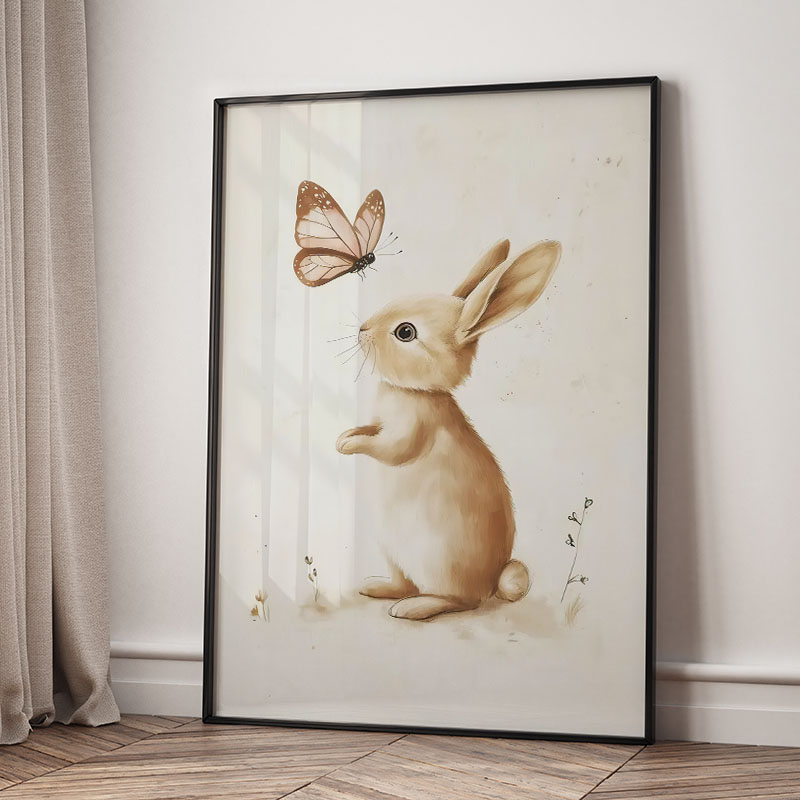 Póster de Animales: Oso, Conej - Baby Nursery Animal Prints reseña y precio