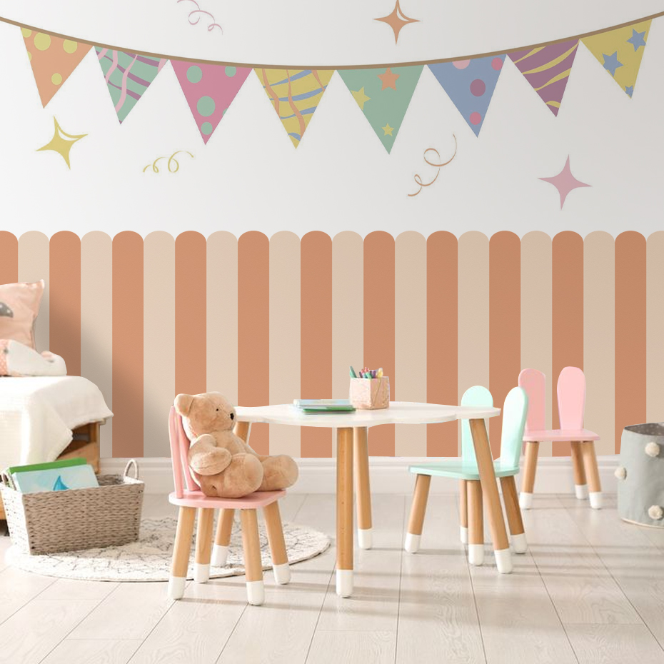 Papel tapiz de arco de rayas v - Baby Nursery Decals reseña y precio