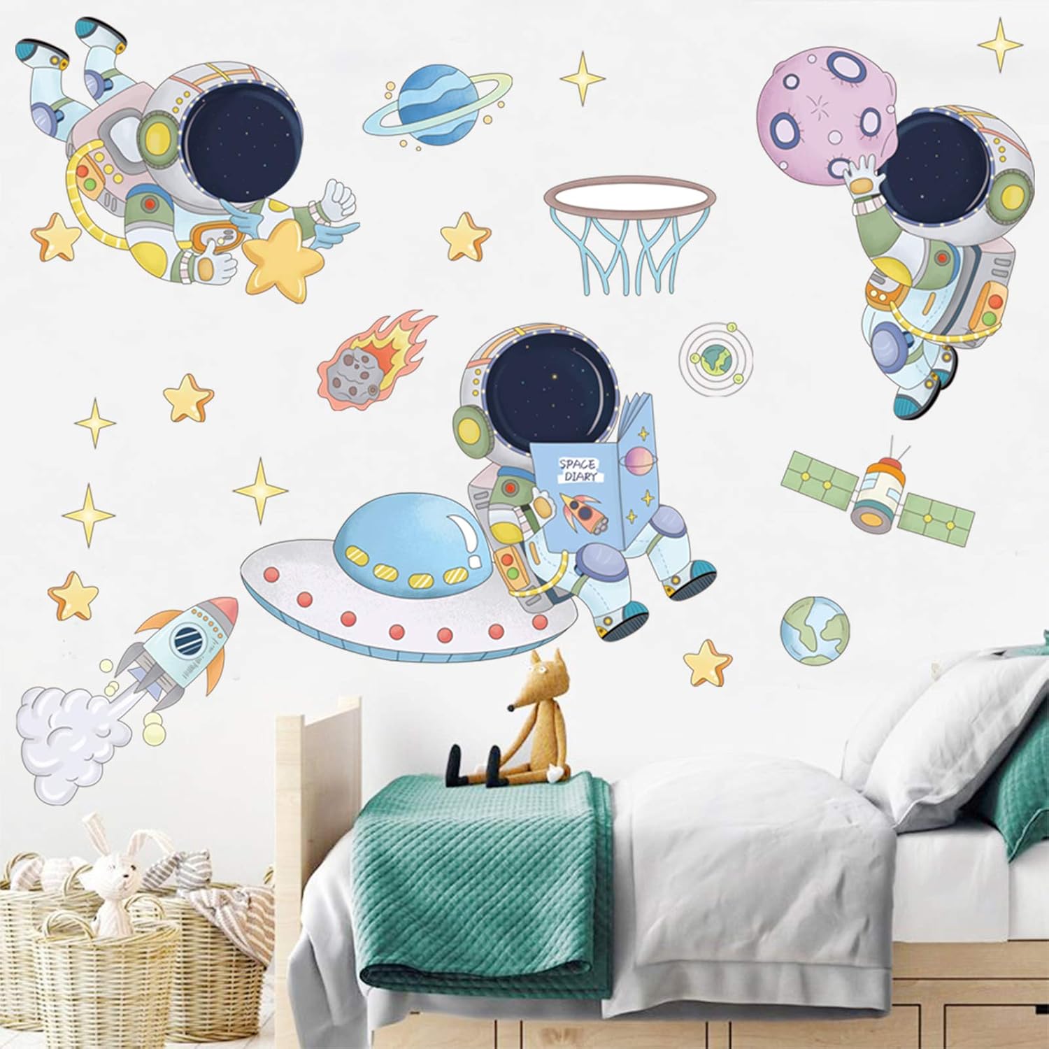 Pegatinas de pared de astronau - Baby Nursery Decals reseña y precio